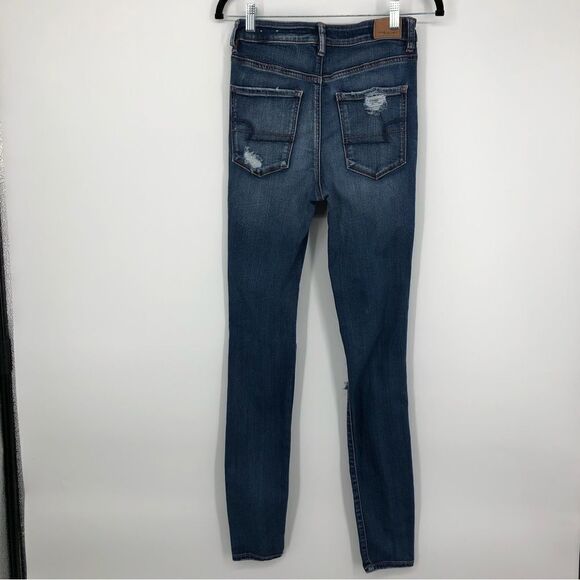 American Eagle Highest Rise Jegging Womens 6 XLong Destructed - Picture 2 of 8